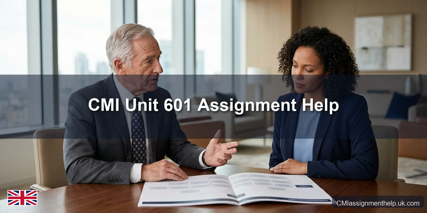 CMI Unit 601 Assignment Help — Principles of Management and Leadership in an Organisational Context